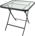 Cattara SQUARE / Stůl kempingový skládací / 70 x 70 x 71 cm / tvrzené sklo / nosnost 30 kg