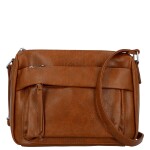 Trendy dámská koženková crossbody kabelka Lenka, hnědá