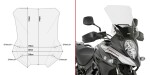 D3112St plexi čiré Suzuki DL 650 V-Strom (17-24), vxš440x430mm, o 120 mm vyšší než orig.