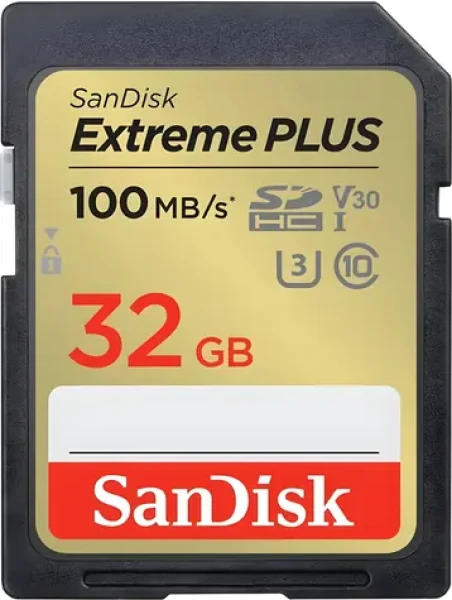 SanDisk Extreme PLUS SDHC 32GB / Paměťová karta / UHS-I U3 / Class 10 / čtení 100 MB/s / zápis 60 MB/s (SDSDXWT-032G-GNCIN)