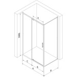 MEXEN/S - Exo sprchový kout dveře křídlové 90 x 80, transparent, zlato 819-090-080-50-00