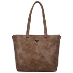 Stylová dámská koženková kabelka na rameno Mileta, hnědá