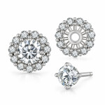 Luxusní stříbrné náušnice Evadne 0,5 ct MOISSANITE + CERTIFIKÁT, Stříbrná certifikát GRA, hadřík na čištění stříbra, dárková krabička