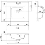 MEXEN - Otis umyvadlo zapuštěné do desky 51 x 46,5, bílá mat 25185001