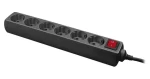 LogiLink LPS202B černá / Zásuvkový blok / 6 zásuvek / 3500 W / 1,4 m / vypínač (LPS202B)