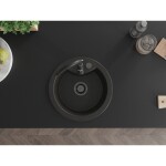 MEXEN/S - Diego granitový dřez 1 488 x 480 mm, černá/zlatý metalik, + černý sifon 6512481000-75-B