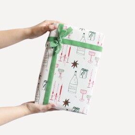 Bella Rose Vánoční balicí papír Šťastné a bublinkové – 5 m, krémová barva, papír