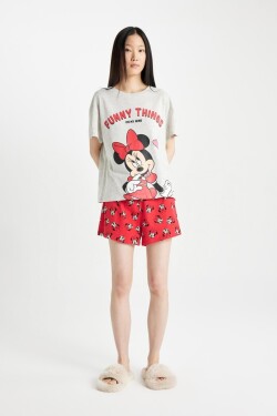 DEFACTO Fall in Love Disney Mickey Minnie Regular Fit Short Sleeve 2-Piece Set