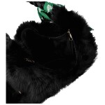 Módní dámská plyšová kabelka do ruky Raiga, černá