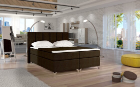 Boxspring Basilio Rozměr: 160 x 200 cm, látka: Sawana 26, Varianta: S LED osvětlení