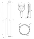 RAVAK - Sprchy Sada sprchové hlavice Air 921.00, tyče a hadice, 3 proudy, chrom X07S002