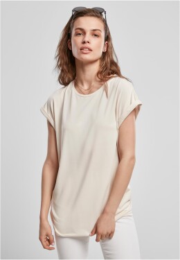 Dámské modální tričko s prodlouženým ramenem whitesand