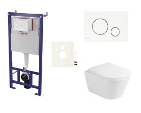 Cenově zvýhodněný závěsný WC set SAT do lehkých stěn / předstěnová montáž + WC Glacera Ava SIKOSSAVA70K SIKOSSAVA70K