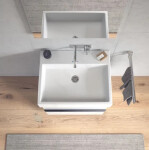 DURAVIT - Vero Air Umyvadlo 600x470 mm, s přepadem, bez otvoru pro baterii, WonderGliss, bílá 23506000601