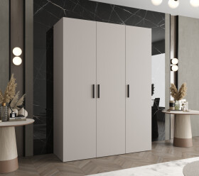 Šatní skříň Abi Bari 1 Rozměry: 150 cm, Pásky / úchyty: Černá, Barva korpusu + barva dveří: Kašmír + Kašmír