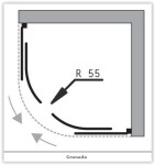 HOPA - Čtvrtkruhový sprchový box GRANADA - Barva rámu - Chrom/Leštěný hliník (ALU), Rozměr A - 90 cm, Rozměr B - 90 cm, Vanička HL - Vanička z litého mramoru OLBGRA90CMBV+VANKSOF90NNEW