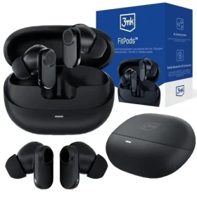 3mk FitPods 6.0 černá / Bezdrátová sluchátka s mikrofonem / Bluetooth 6.0