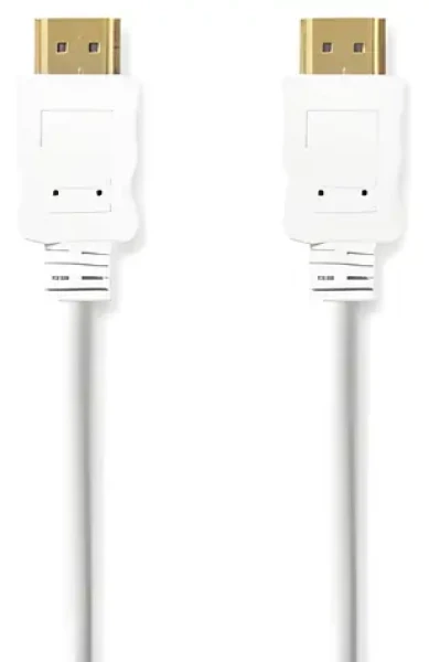 Nedis HDMI kabel s Ethernetem 2 m bílá / Kabel HDMI / 4K 60 Hz / ARC / 18 Gbps (CVGL34060WT20)