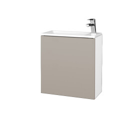 Dřevojas - Koupelnová skříňka VARIANTE SZD 50 umyvadlo Zoom - N01 Bílá lesk / N07 Stone / Pravé 339456P