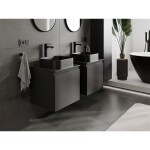 MEXEN/S - Orio koupelnová skříňka pod umyvadlo 50 cm s deskou, 1 šuplík, černá mat 91A10-05047-1-BFC71