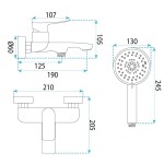 REA - Vanová baterie PREMIUM Vision Chrome REA-B6739