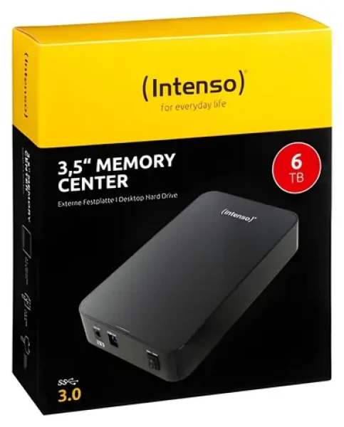 Intenso Memory Center 6TB černá / Externí disk / 3.5" / USB 3.0 / R:85MBs / W: 75MBs (6031514)