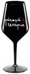 PÁROVÁ TERAPIE - černá nerozbitná sklenice na víno 470 ml