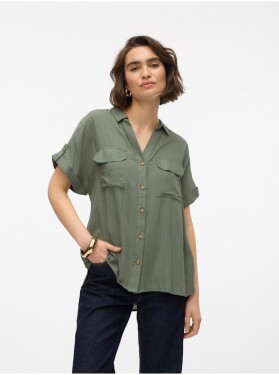 Zelená dámská košile Vero Moda Bumpy Dámské