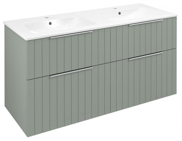 SAPHO - CIRASA STRIP umyvadlová skříňka s dvojumyvadlem 121x66x46cm, verde CR121-4444S-21