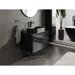 MEXEN/S - Orio koupelnová skříňka pod umyvadlo 80 cm s deskou, 1 šuplík, černá lesk 91A10-08047-1-BFC70