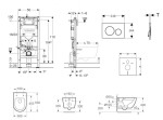 GEBERIT - Duofix Set předstěnové instalace, klozetu Oudee a sedátka softclose, tlačítko Sigma20, černá lesk/černá mat SANI11CA5110B