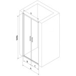 MEXEN - Exo sprchové dveře křídlové 90, transparent, černá 814-090-000-70-00
