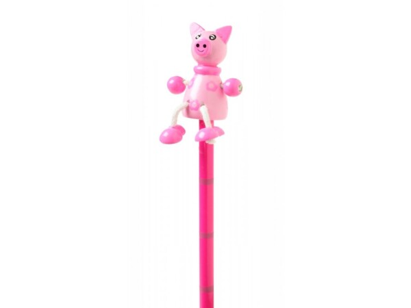 Orange Tree Toys Dřevěná tužka se zvířátkem - Prasátko (1ks)