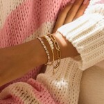 ELENYS Luminara Slim – pozlacený náramek 18K žluté zlato Délka náramku: 17 cm