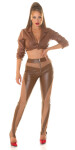 Sexy kožené kalhoty Koucla s ze model 20161628 - Style fashion brown L