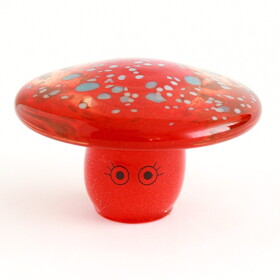 Studio Arhoj Skleněná figurka Crystal Blob Red Shroom, červená barva, sklo