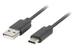LANBERG CA-USBO-20CU-0010-BK černá / Datový kabel / USB-A (M) - USB-C (M) / 1 m / USB 2.0 (CA-USBO-20CU-0010-BK)