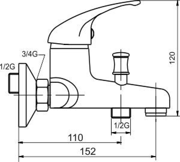 NOVASERVIS - Vanová baterie bez příslušenství 100 mm Metalia 55 chrom 55024/1,0