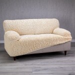 Bielastické potahy FUCO biobavlna smetanové křeslo (š. 60 - 110 cm)