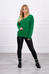 Svetr S202-15 s výstřihem do V zelený - Kesi UNI