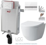 ALCADRAIN Renovmodul - předstěnový instalační systém s bílým/ chrom tlačítkem M1720-1 + WC LAUFEN PRO LCC RIMLESS + SEDÁTKO AM115/1000 M1720-1 LP2