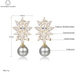 Náušnice Swarovski Elements Sasha - perla, Bílá/čirá