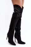 Dámské koleno vysoké boty na podpatku černé Vessy 37
