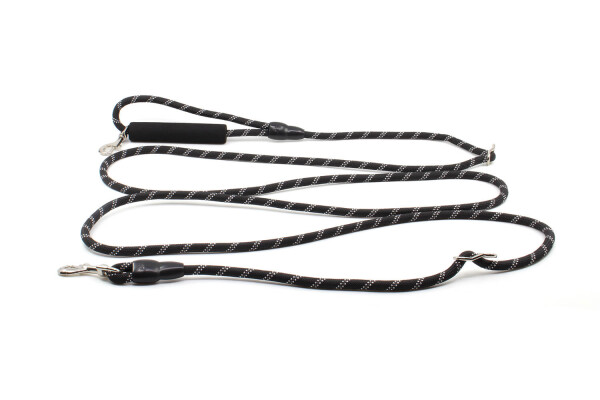 Přepínací vodítko Twist 3 m | lanové, reflexní Barva: Černá, Šířka vodítka: 0,8 cm