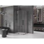MEXEN/S - Velar Duo sprchový kout, posuvné dveře 90 x 80, transparent, grafit metal 871-090-080-02-95