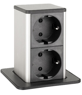 STRONG PowerUp zásuvka, 2x230V, Černá, Schuko (477465)