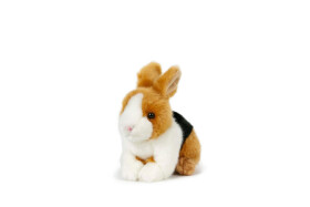 Králík plyš 15x17cm hnědo-černo-bílý 0m+