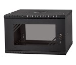 LEXI-Net 19" nástěnný rozvaděč Basic 6U 520x350, skleněné dveře, bez zad, rozložený, černý EDF_1232034