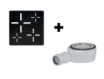 GELCO - SET - Čtvercová krytka sifonu černá KSM107B + sifon SN90 KSM107B-SN90