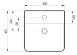 HOPA - Umyvadlo PIENO - nástěnné i na desku 60×42×12 cm OLKLT2173
